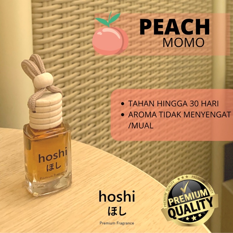 HOSHI - Parfum Mobil, Parfum Ruangan, Parfum Lemari - aroma BUAH PEACH terapi essential oil