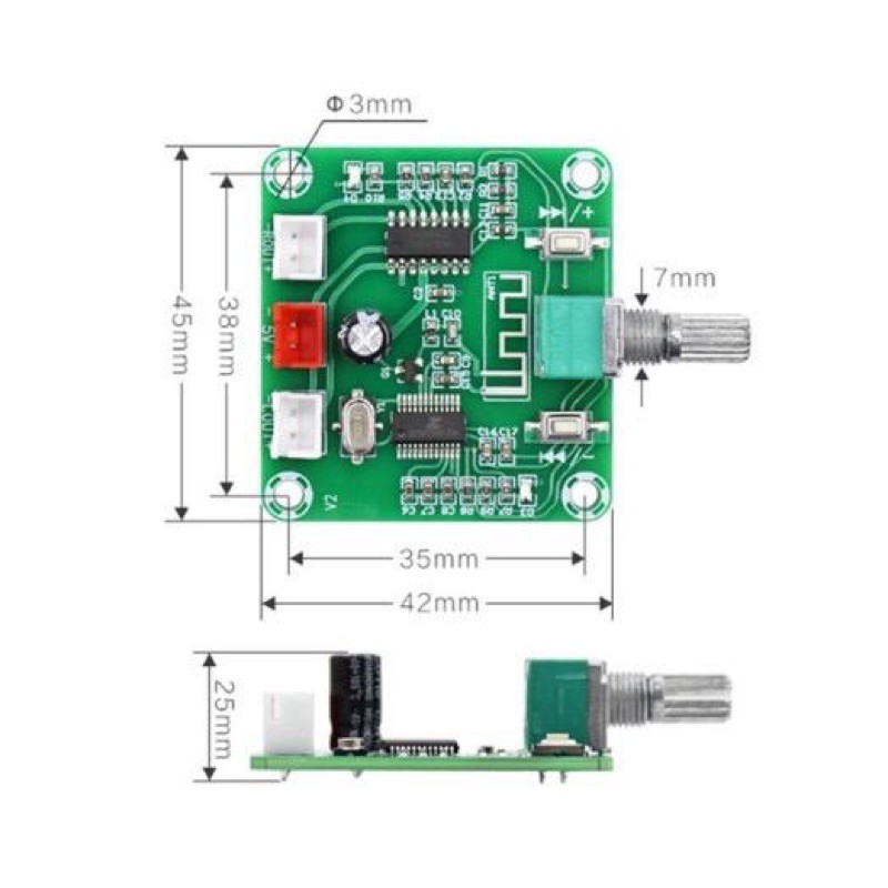 XH-A158 Ultra Clear Bluetooth 5.0 Power Amplifier 2x 5W Board PAM8403