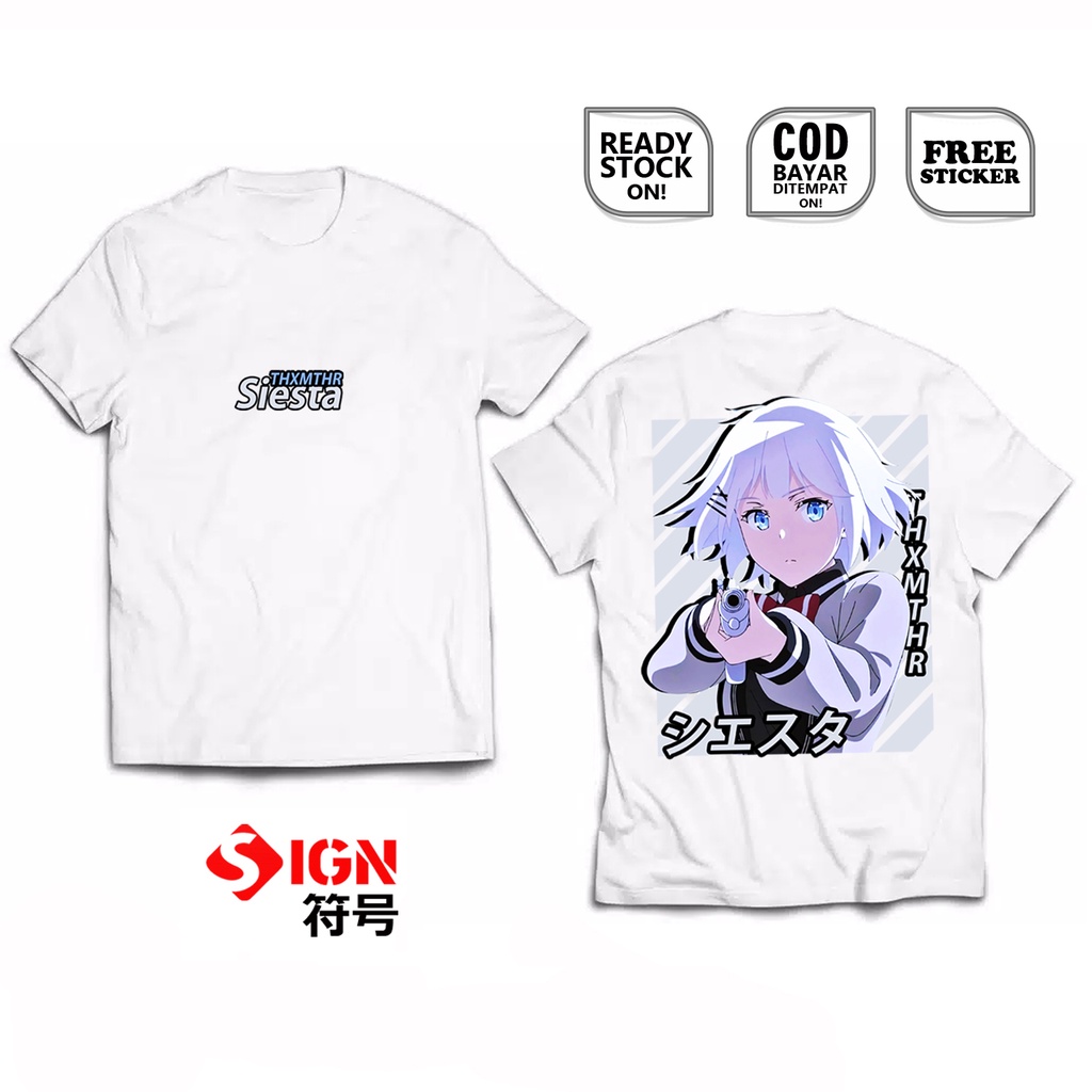 KAOS SIESTA TANTEI WA MOU SHINDEIRU THE DETECTIVE IS ALREADY DEAD WAIFU ANIME MANGA GREAT DETECTIVE DAYDREAM MA'AM BAJU JEPANG JAPAN CULTURE COSPLAY WIBU OTAKU NAGISA NATSUNAGI ALICIA KIMIHIKO KIMIZUKA CHARLOTTE ARISAKA SPES MIA WHITLOCK  SIGN CLOTH