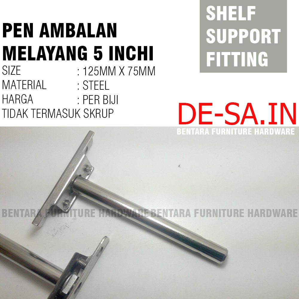 5 Inchi Pen Ambalan Melayang Tembok  - Braket Bracket Floating Shelf Wall