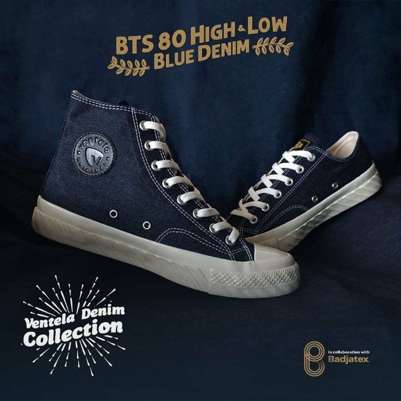 sepatu pria wanita ventela Bts 80s Denim high blue dan black original Produk termurah