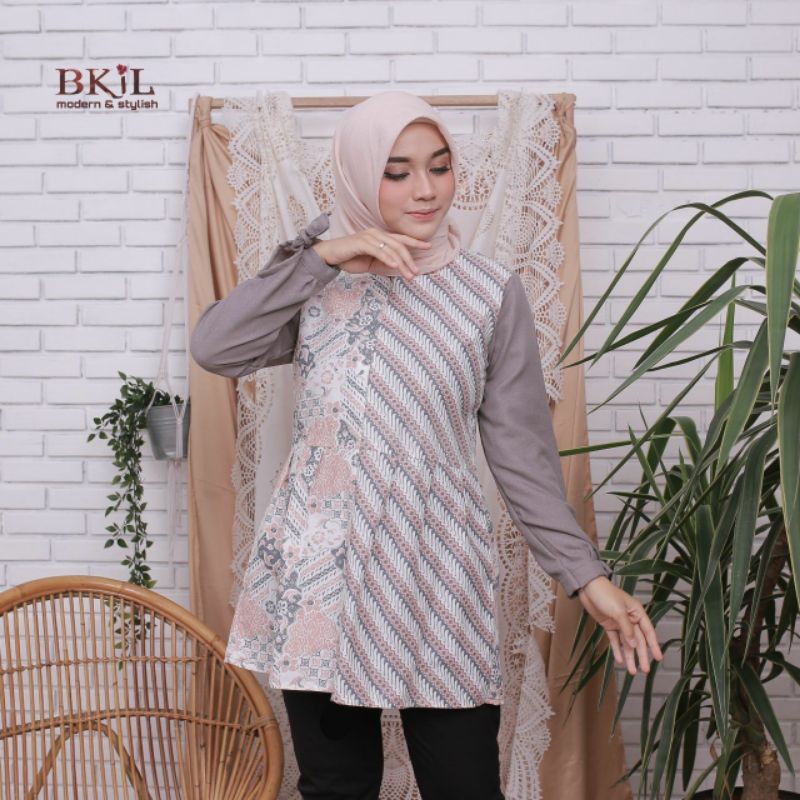 tey-17 Batik wanita ASJ SA HRB026 Kenongo Kemeja Tosca Pendek-Sonia pink