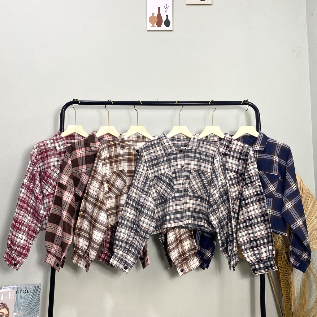 KEMEJA FLANEL FREYA PREMIUM SHIRT BTS B605