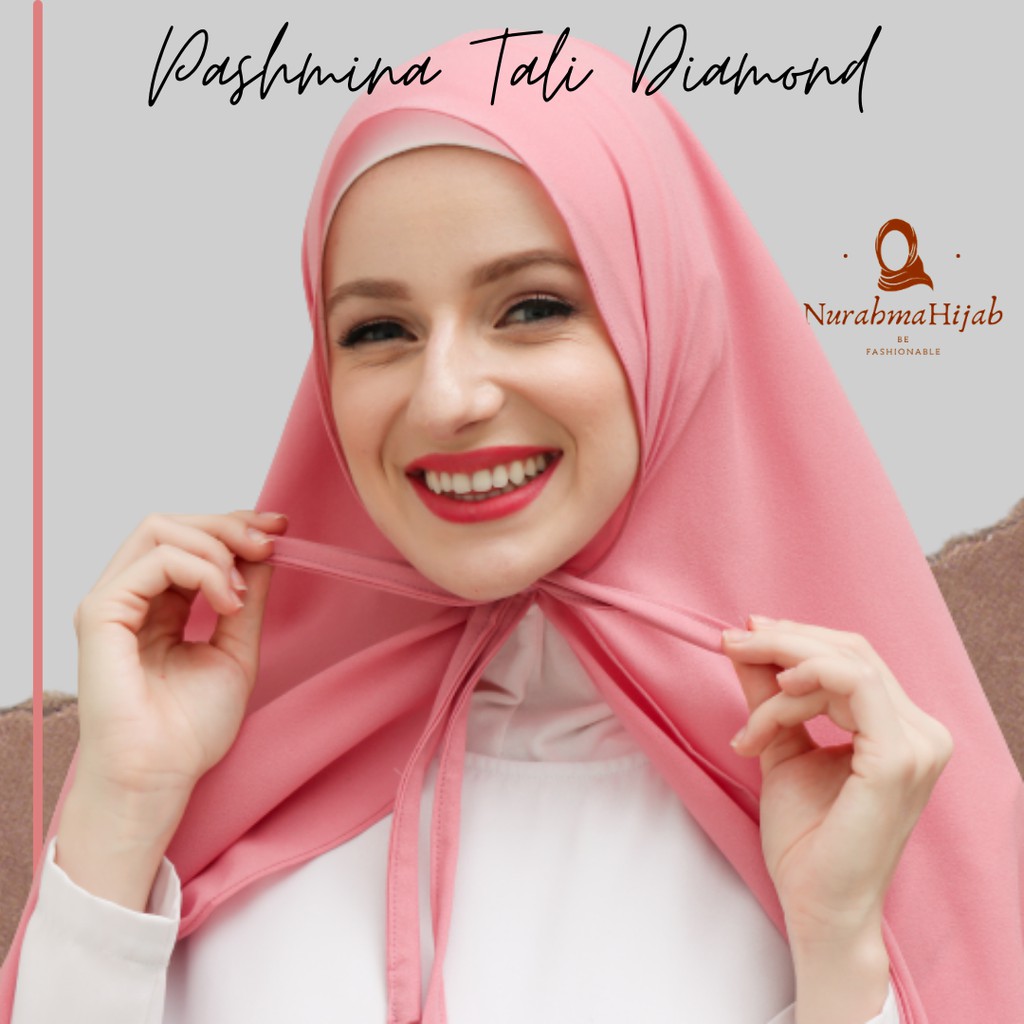 Hijab Pashmina Tali Diamond 75x200cm Pasmina Pastal Jahit Tepi