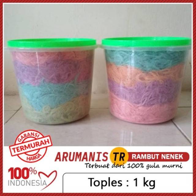 

arum manis / rambut nenek / arbanat rainbow / rainbow candy 1 kg (toples)