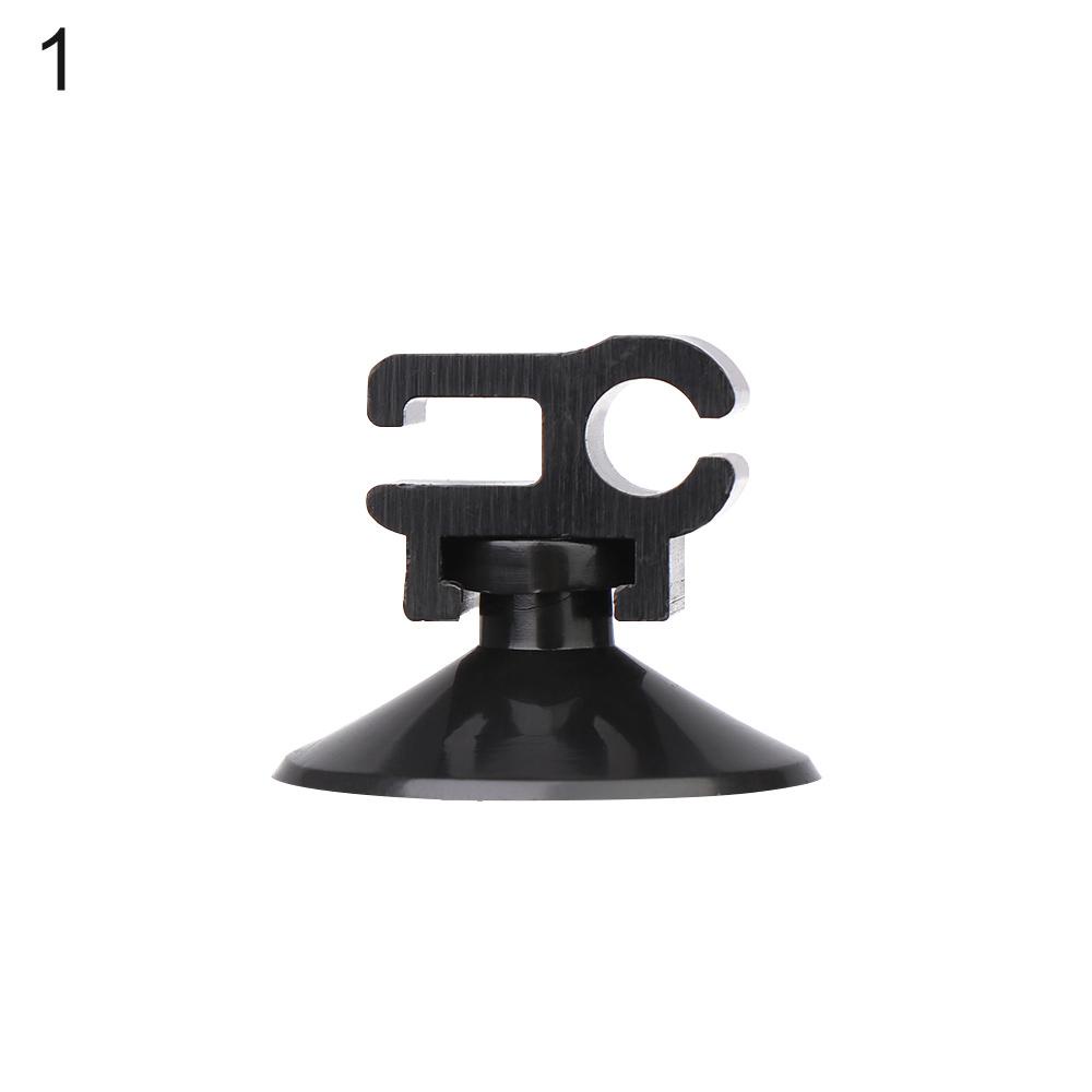 Solighter 5pcs Klip Dual-card Tangki Ikan Hitam Selang Angin Tabung Garis Holder Suction Cups