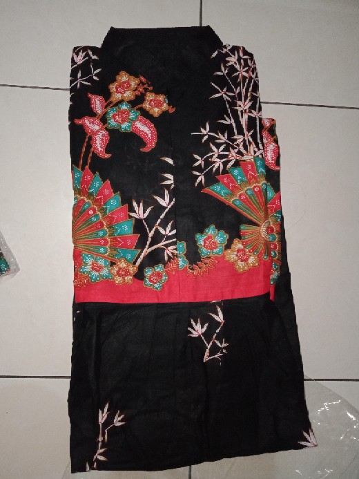 Batik Couple Pria Wanita Dewasa Dan Hem/gamis Anak Motif Kipas (bisa Cod)
