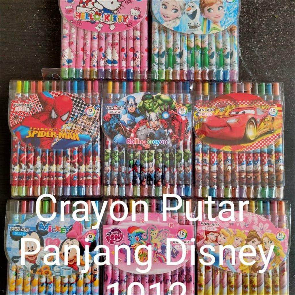 YA 760 - Crayon Putar 12 warna panjang Karakter rolling crayon twist crayon oil pastel