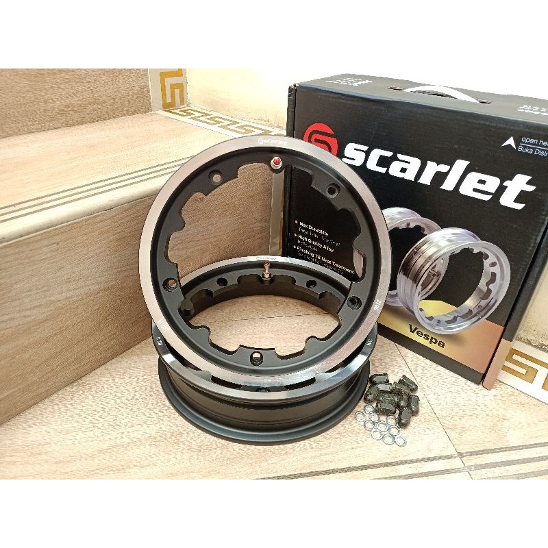 velg tubeless scarlet vespa pts sprint px series excel ring 10 original black polish