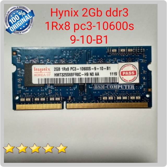 Ram Laptop Mac Hynix 2Gb 1Rx8 PC3-10600s-9-10-B1 DDR3 1333mhz pc10600 1333 mhz pc3-10600 1,5volt