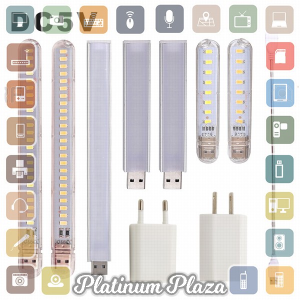 ZHMZH Lampu Belajar LED Strip Portable USB 24 LED 12W - SMD573 - White`2K8EVD-