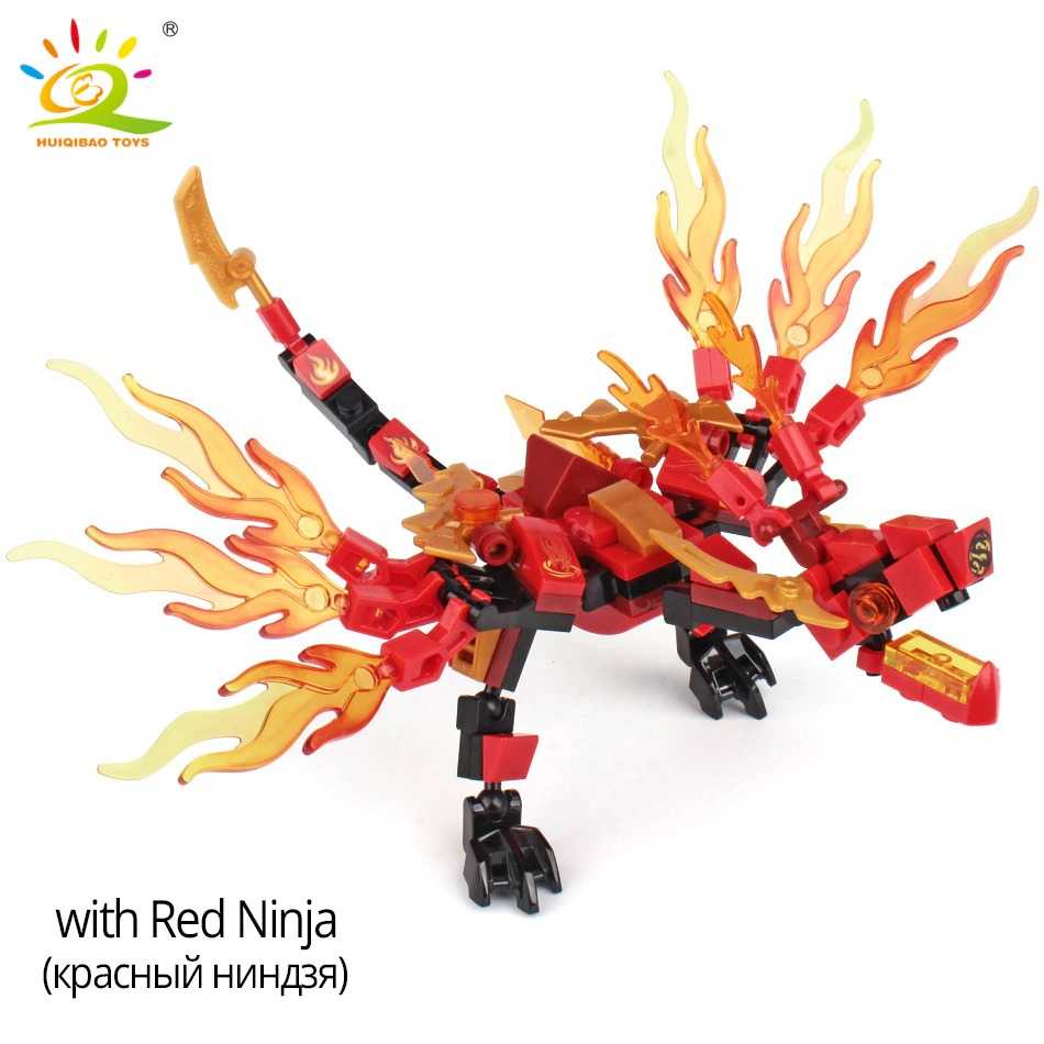 Mainan Robot Naga Building Blocks Dragon Knight Red Ninja H702