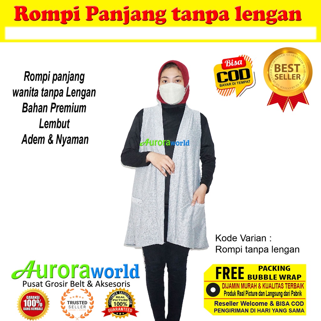 Auroraworld Outer / Rompi Tanpa lengan bahan lembut adem dan nyaman dipakai sehari hari bisa cod