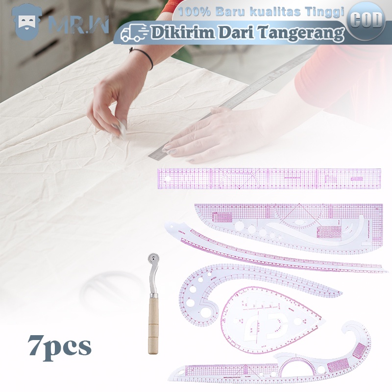 

7pcs Penggaris Jahit Set/Pakaian Pola Quilting Patchwork Ruler/Penggaris Gambar Pola Menjahit/Multi Function Sewing Rulers