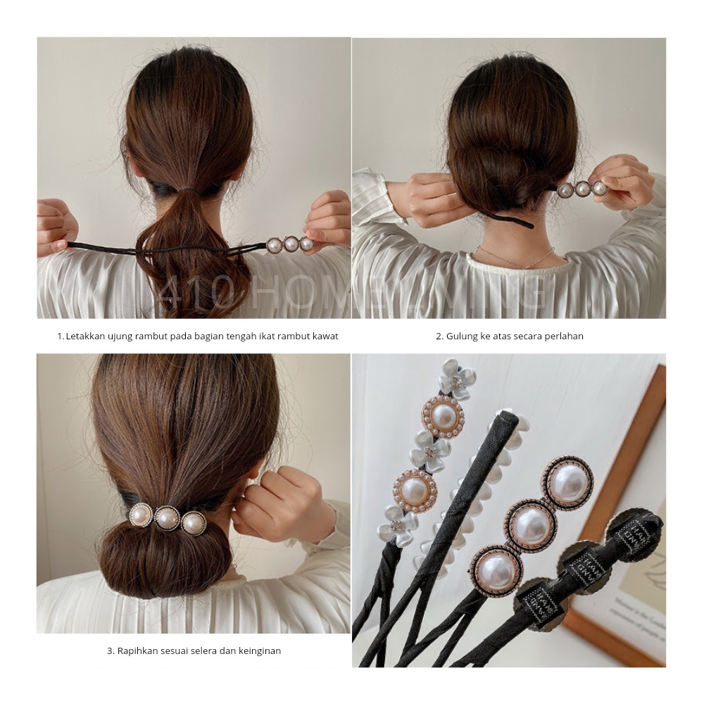 Ikat Jepitan Rambut Sanggul Kawat Hair Bun Tie Model Korea