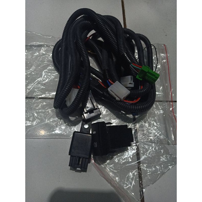 saklar tombol foglamp lampu bemper kijang kapsul set plus kabel