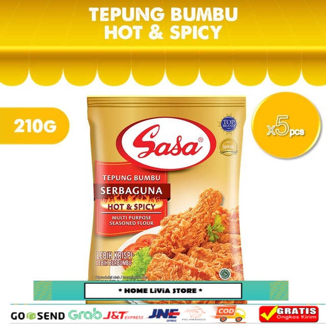 

Sasa Tepung Bumbu Serbaguna Hot & Spicy 210 gr x 5 Pcs