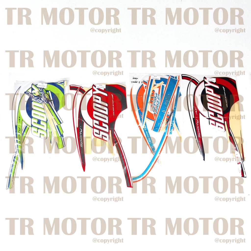 Stiker Motor Scoopy Fi 2015 Sticker Striping Full Set Motor