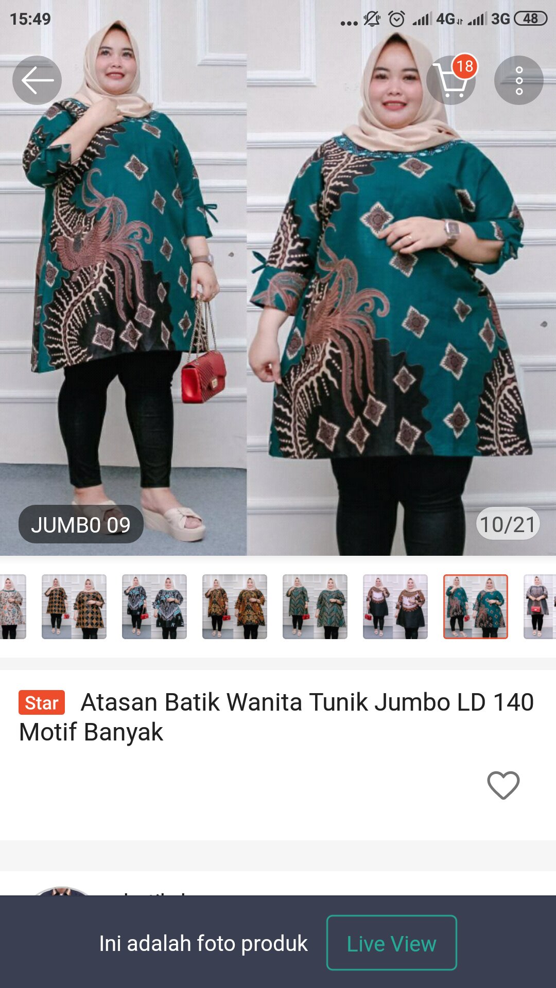 Atasan Batik Wanita Tunik Jumbo Ld 140 Motif Banyak