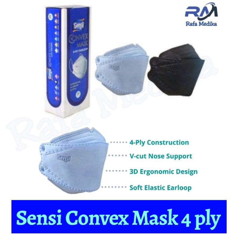 Masker Sensi Convex 4 Ply / 3D Mask Sensi 4Ply Isi 20