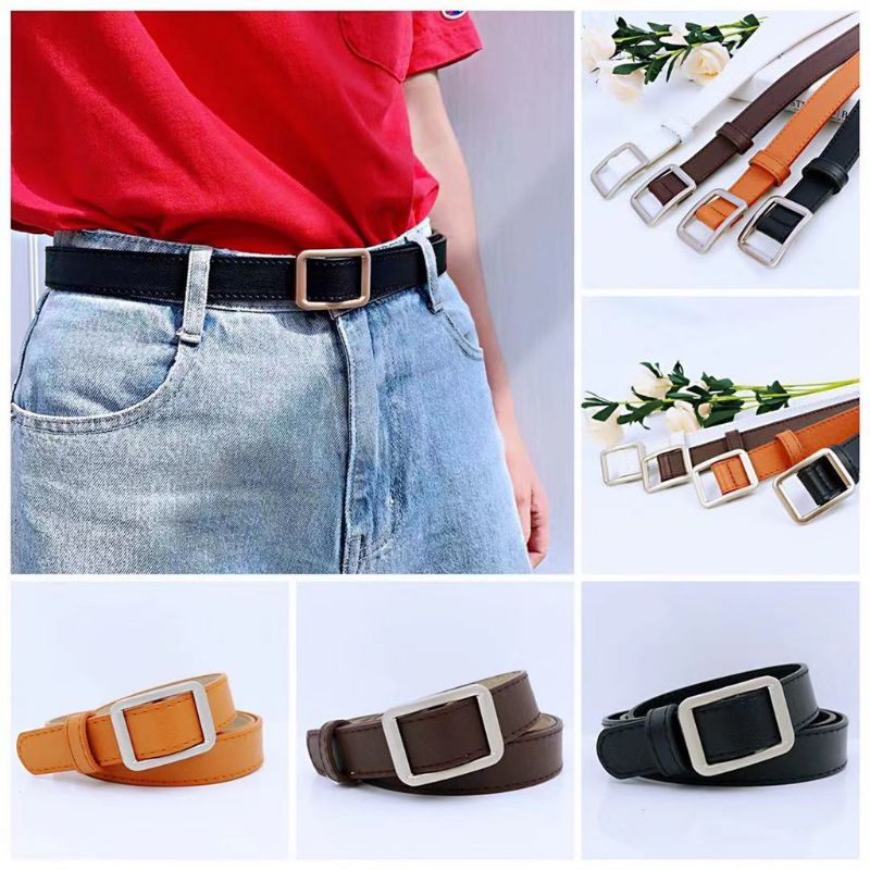 IKAT PINGGANG GESPER SABUK BELT WANITA 2.5CM KOTAK IMPORT MURAH