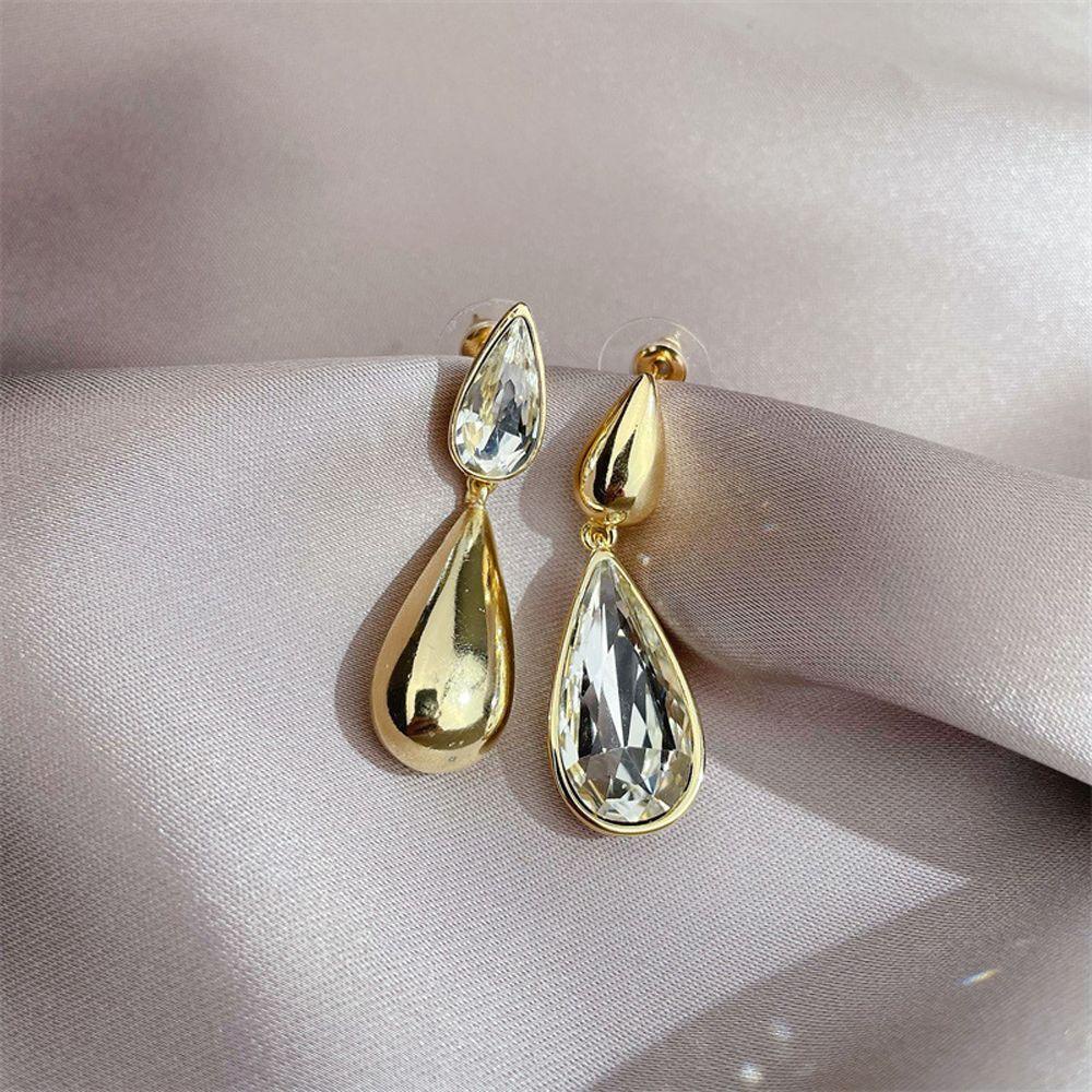 Mxbeauty Asimetris Anting Wanita Elegan925 Perak Pesta Tetesan Air Pernikahan Perhiasan Menjuntai Earring Ear Studs