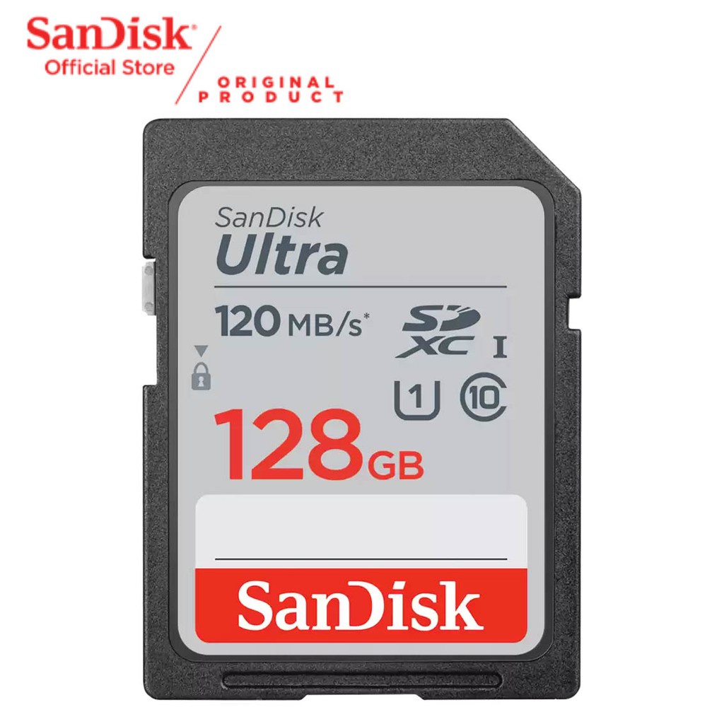 SanDisk SD Card Ultra SDHC 120MBps 128GB UHS-I Card Garansi Resmi