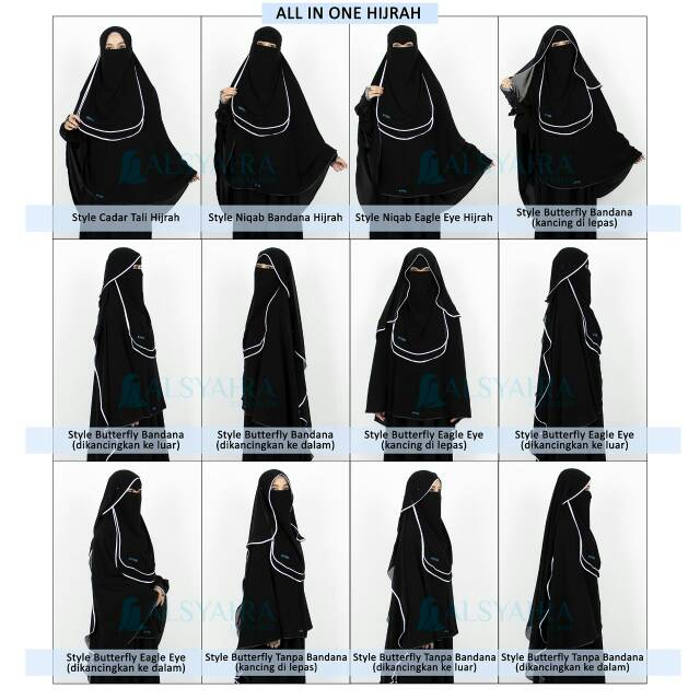 NIQAB All In One Hijrah Size L 12 Style By Alsyahra Exclusive