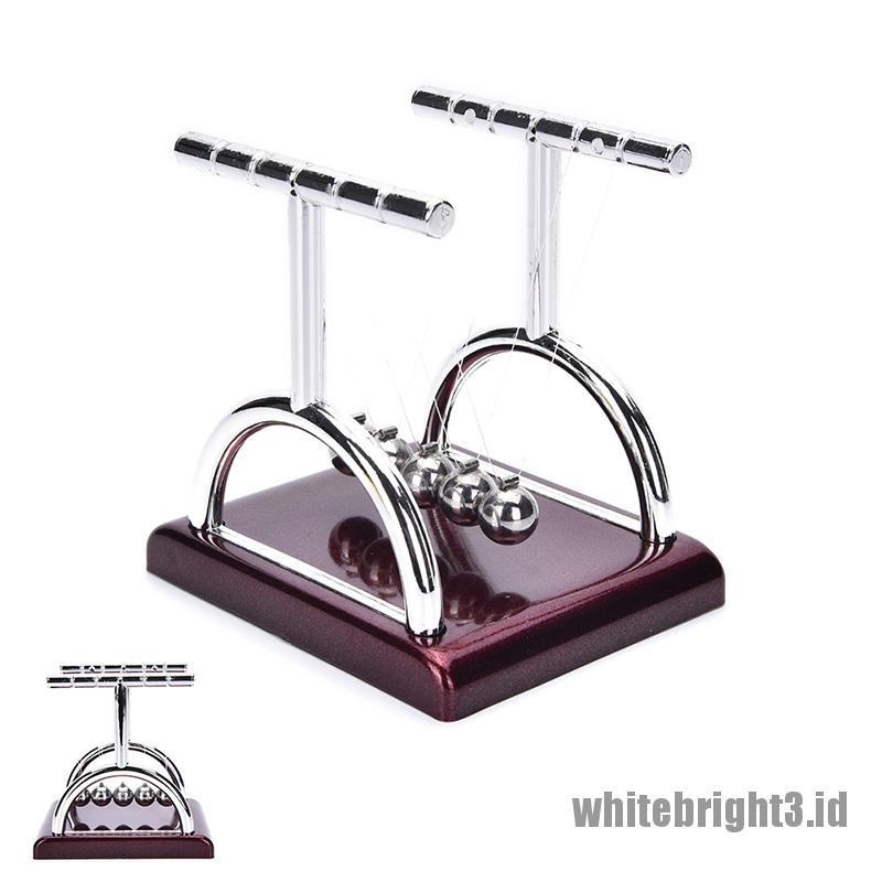 (white3) Newton 's Cradle Balance Ball Bahan Baja Untuk Edukasi Sains Fisika