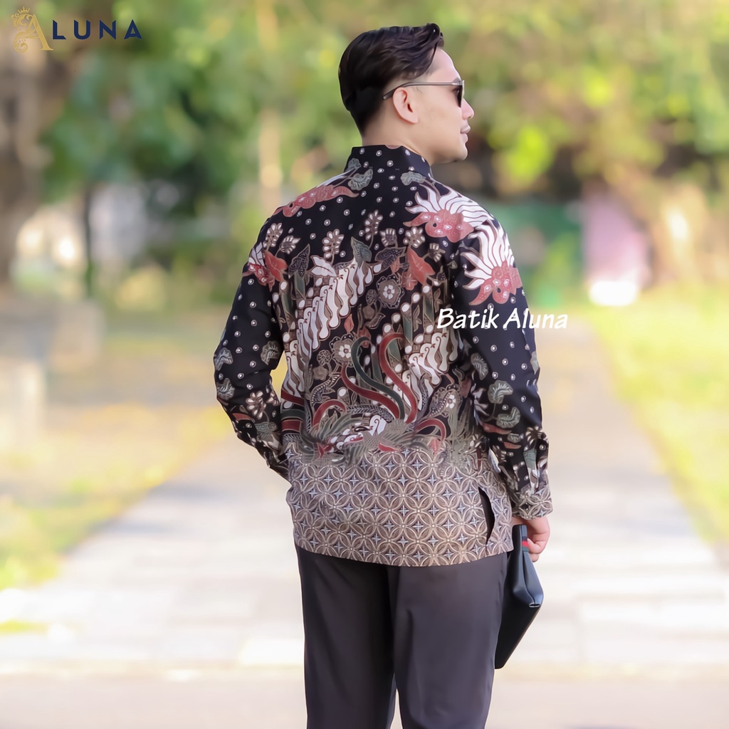 KEMEJA BATIK PRIA LENGAN PANJANG PREMIUM REGULAR MODERN BATIK ALUNA PCW 003