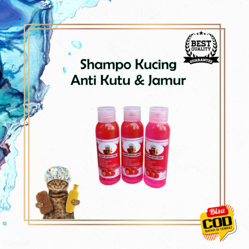 Shampo Kucing Anti Jamur Dan Kutu Wangi Strawberry
