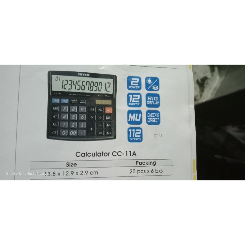 

kalkulator joyko cc 11a