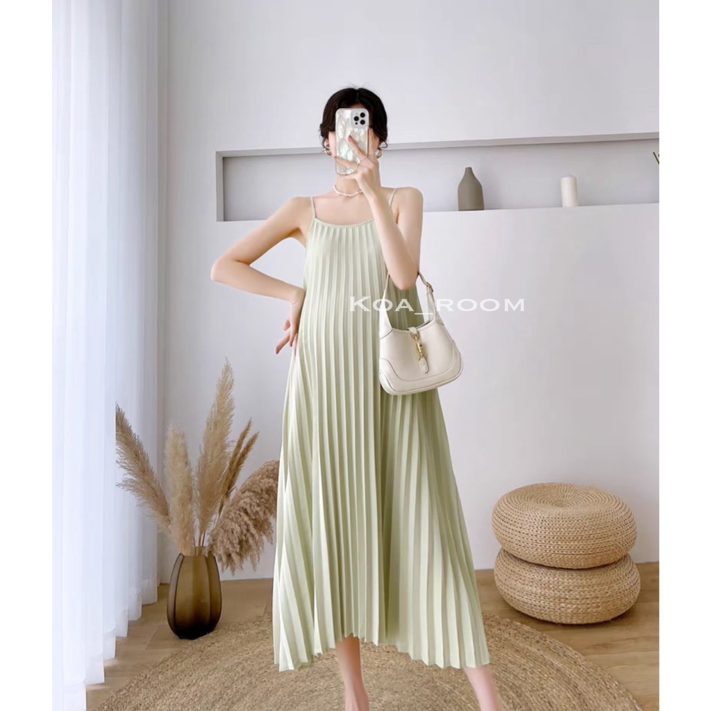 Pleated Midi Dress