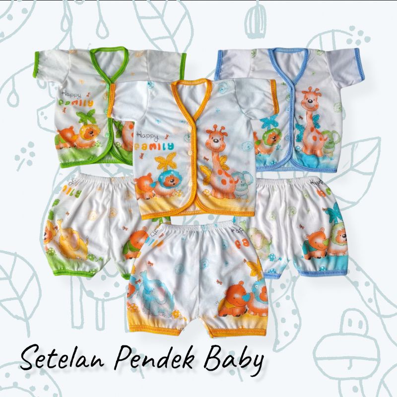 1pcs baju bayi cowok cewek 0-6 bulan setelan baju bayi lengan pendek newborn