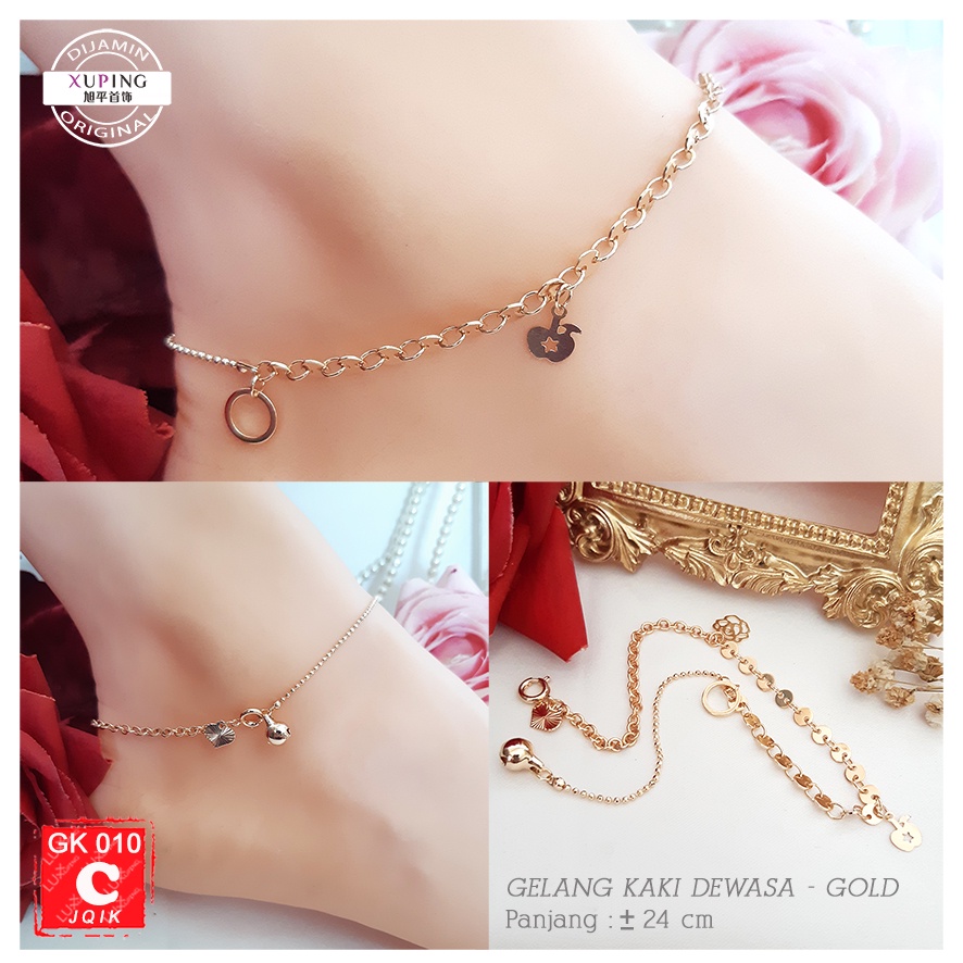 GK 010 Gelang Kaki Xuping Premium Anklet Murah Perhiasan Imitasi Lapis Emas Murah Aksesoris Kaki Korea Perhiasan Kaki Wanita Luxx Xuping