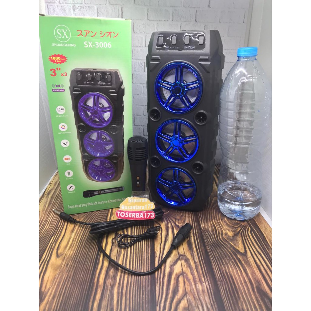 Promo Lebaran Speaker Karauke Bluetooth SX-3006 3 Tingkat Speaker - Mega Bass