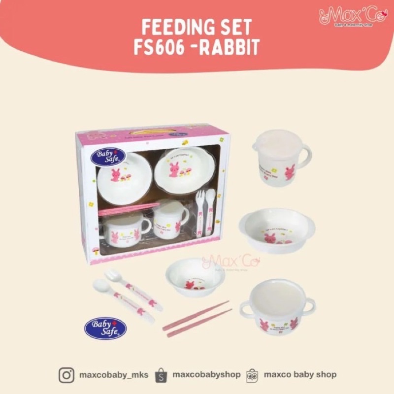 Baby Safe Feeding Set Rabbit / Tempat Makan Set FS 606