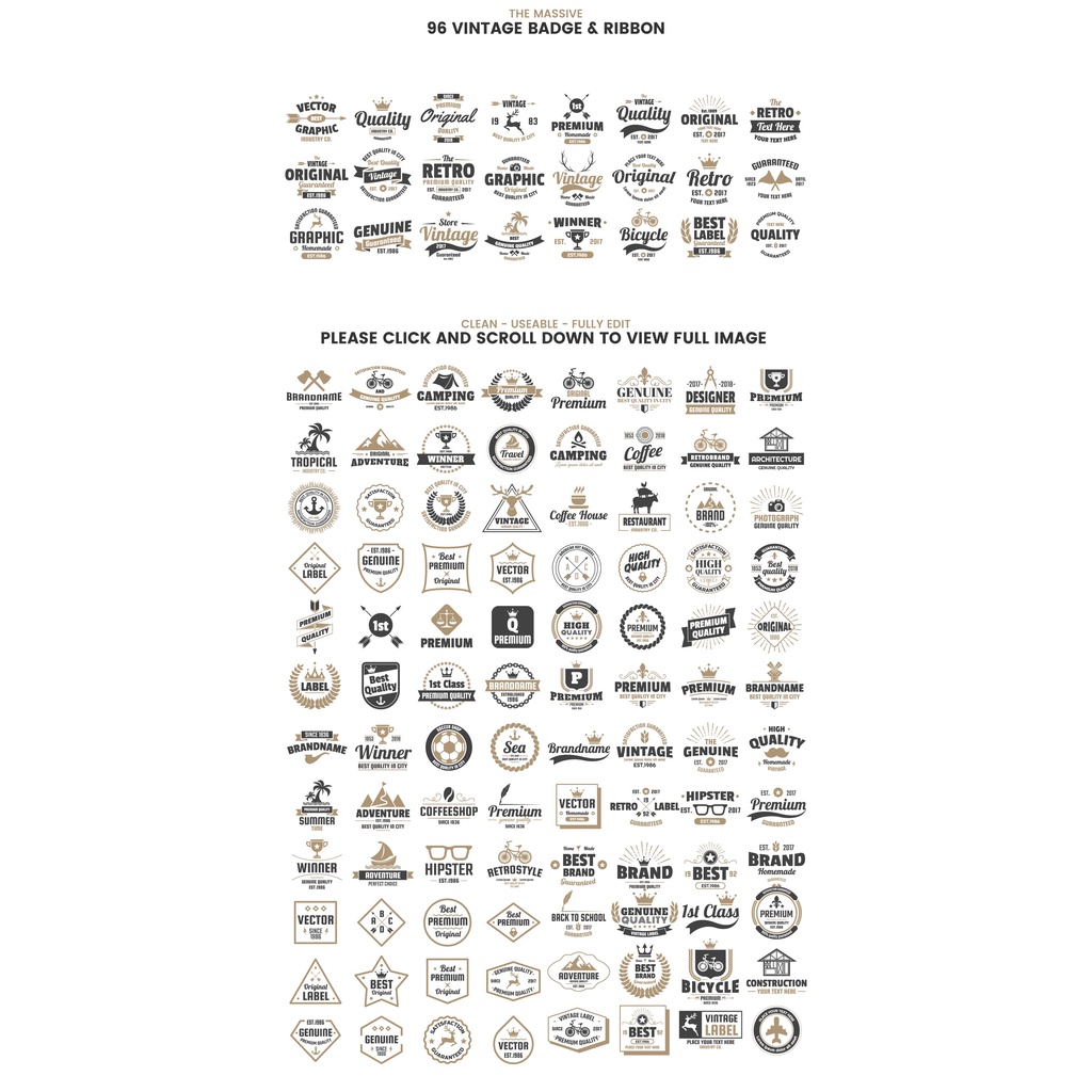 1207 Vintage Badge Objects - Vector Designs