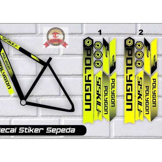 

L9L☼ Sticker decal sepeda POLYGON variasi warna stabilo hijau,kuning Terkini✅