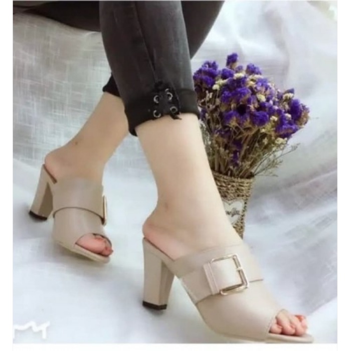 SANDAL KASUAL WANITA HIGH HEELS HAK TAHU HEELS 5 CM