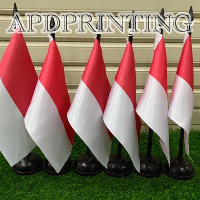 Jual Bendera Meja Negara Indonesia Bendera Meja Merah Putih Indonesia Plus Tiang Kayu Dan