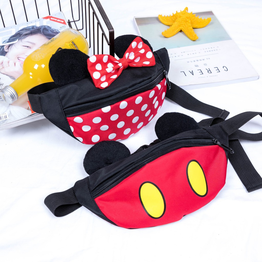 TAS PINGGANG ANAK/ TAS SLEMPANG IMPORT MODEL MICKEY MOUSE & MINNIE MOUSE KEREN
