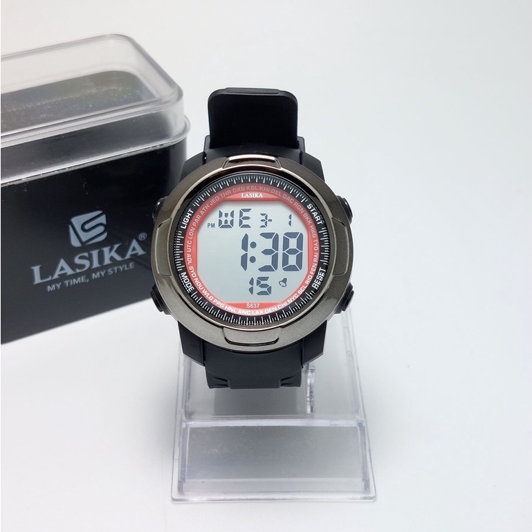 JAM TANGAN DEWASA DIGITAL SPORTY ANTI AIR STRAP RUBBER LASIKA 637