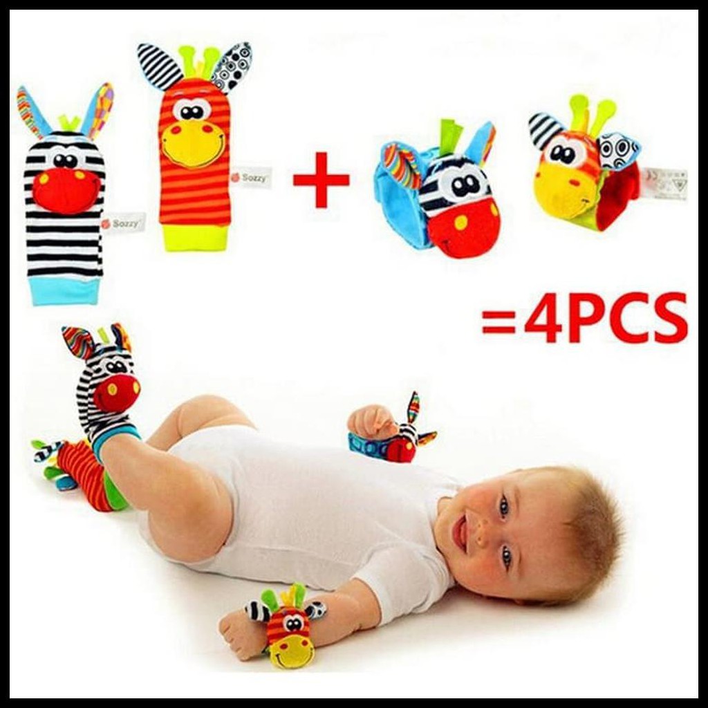 Ready Stok Kaos Kaki Dan Gelang Tangan Boneka Rattle Bayi Laki Perempuan Cewek Cowok Sozzy 1 Set 4