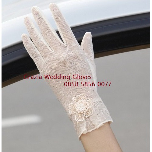 SR64 Sarung tangan  pengantin wanita Wedding gloves Aksesori Bunga