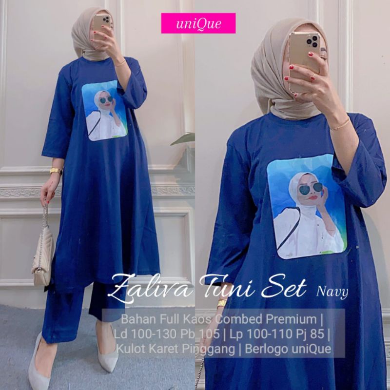 Set Wanita Kaos Combed//Zaliva Tuni Set