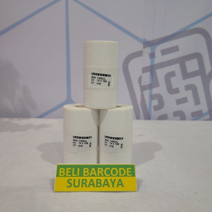 BARCODE LABEL STIKER THERMAL 74X10 / 74 X 10 CONTINUES @200 CETAK EKSPEDISI