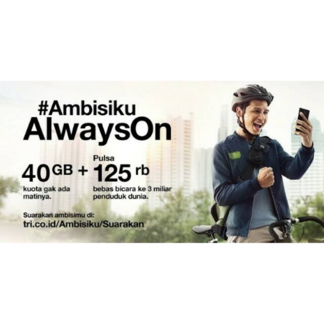 Perdana kuota internet Tri 20 GB
