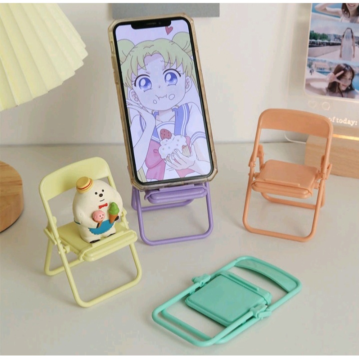 Dudukan Hp Bentuk Kursi Stand Holder Handphone Bentuk Kursi - Standing HP Portable Dudukan Ponsel Bentuk Lucu Bisa Dilipat