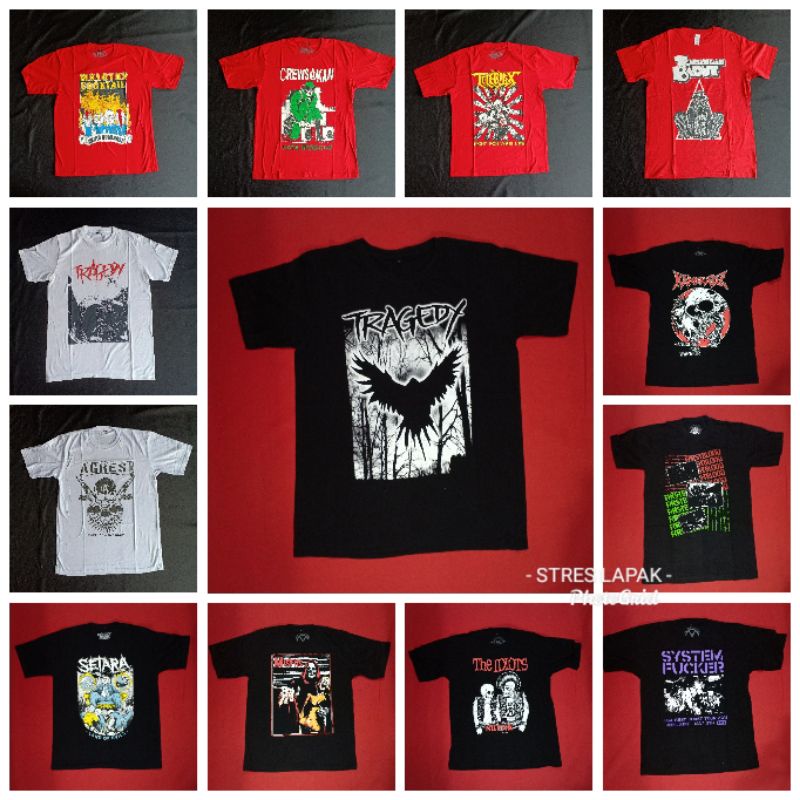 Ts T-shirt kaos band punk rock distro size XL untuk pria wanita